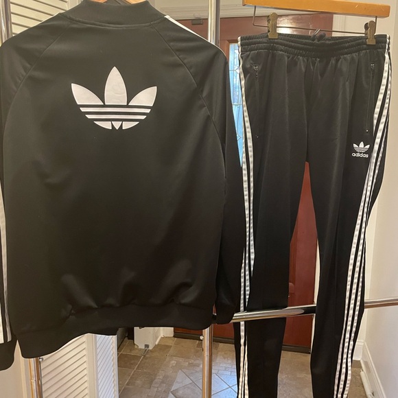 Adidas Black Tracksuit with White Stripes - Picture 3 of 6